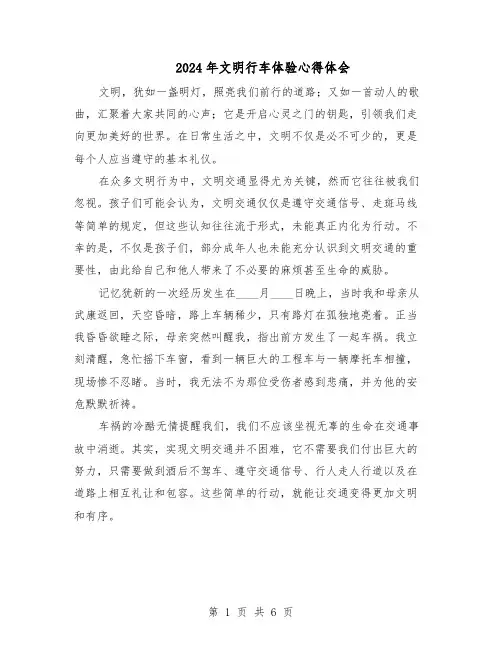 2024年文明行车体验心得体会（五篇）