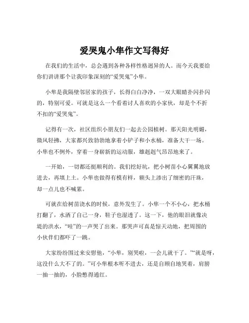 爱哭鬼小隼作文写得好