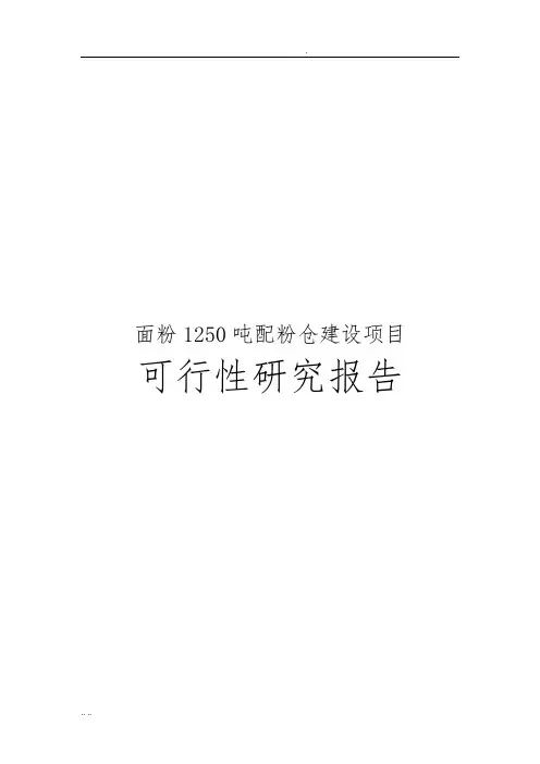 面粉有限公司1250吨配粉仓建设项目可行性实施报告