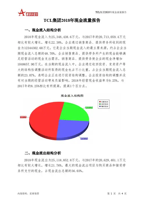 TCL集团2018年现金流量报告-智泽华
