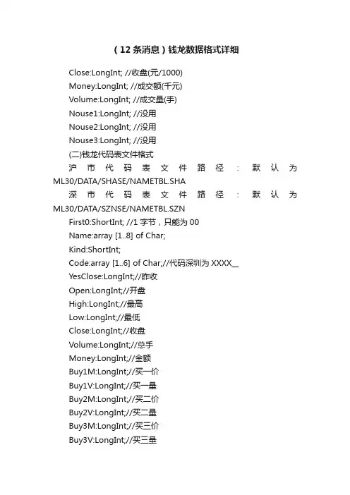 （12条消息）钱龙数据格式详细