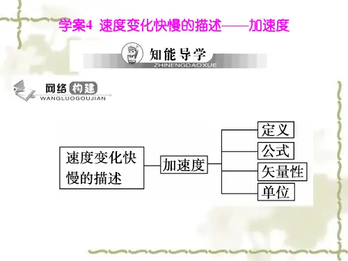 速度变化快慢的描述——加速度