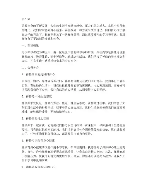 禅修课程心得体会(2篇)