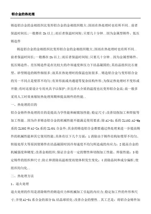 铝合金的热处理工艺