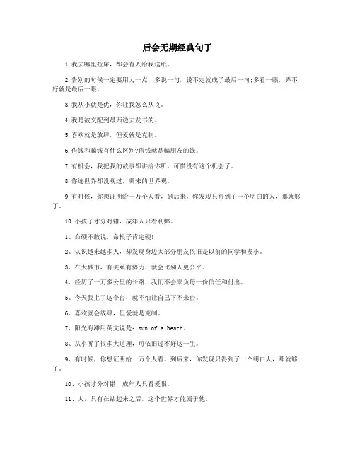 后会无期经典句子