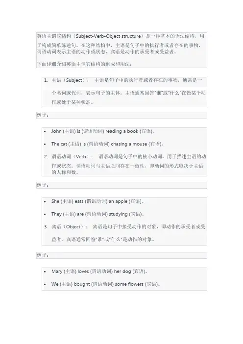 英语主谓宾结构