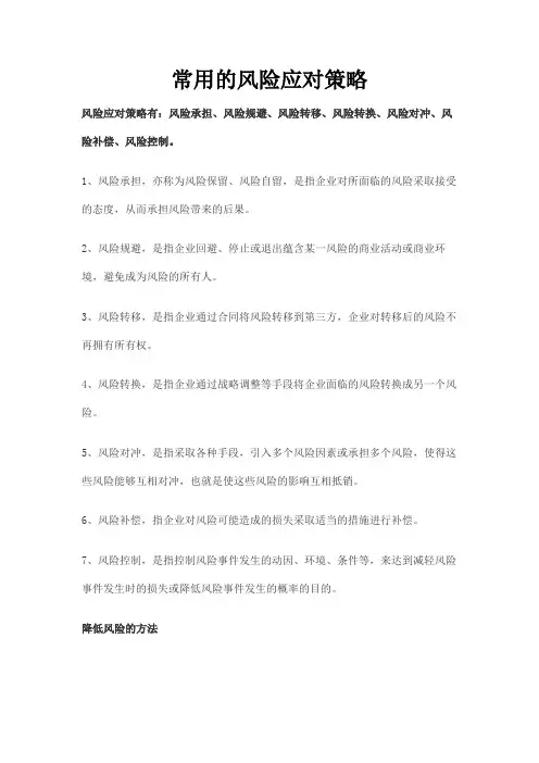 常用的风险应对策略