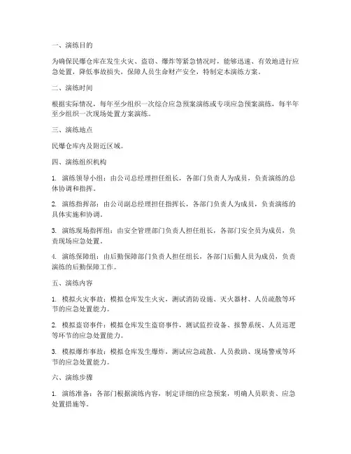 民爆仓库应急预案演练方案