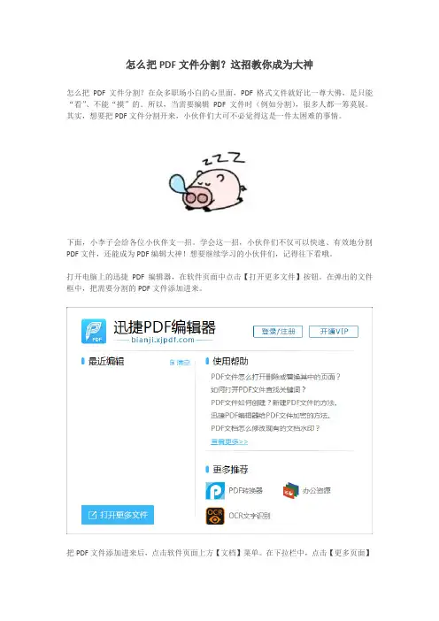 怎么把PDF文件分割？这招教你成为大神