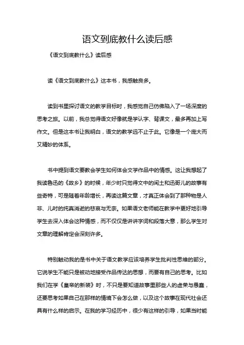 语文到底教什么读后感