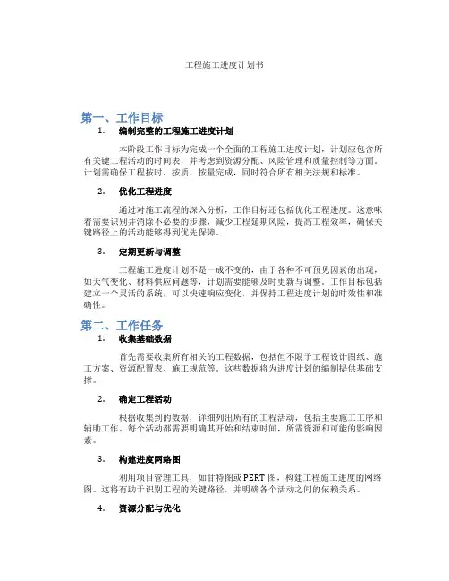 工程施工进度计划书