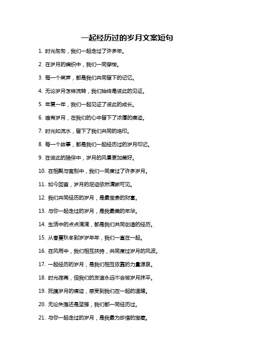 一起经历过的岁月文案短句