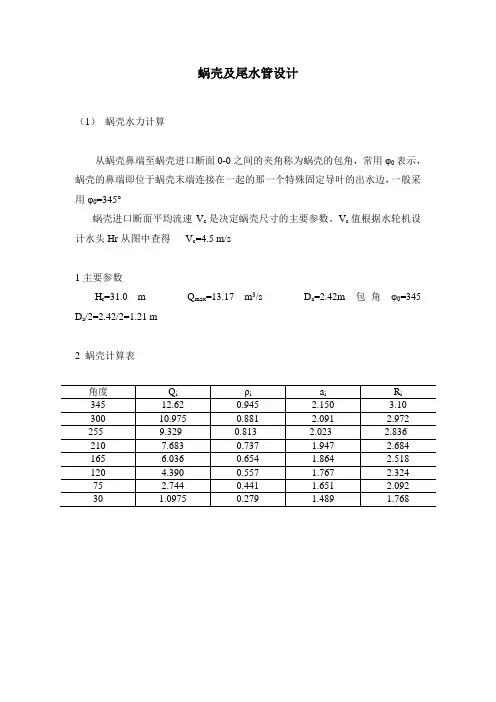 蜗壳及尾水管设计
