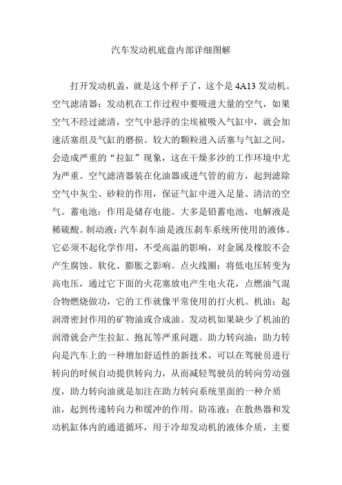 汽车发动机底盘内部详细图解