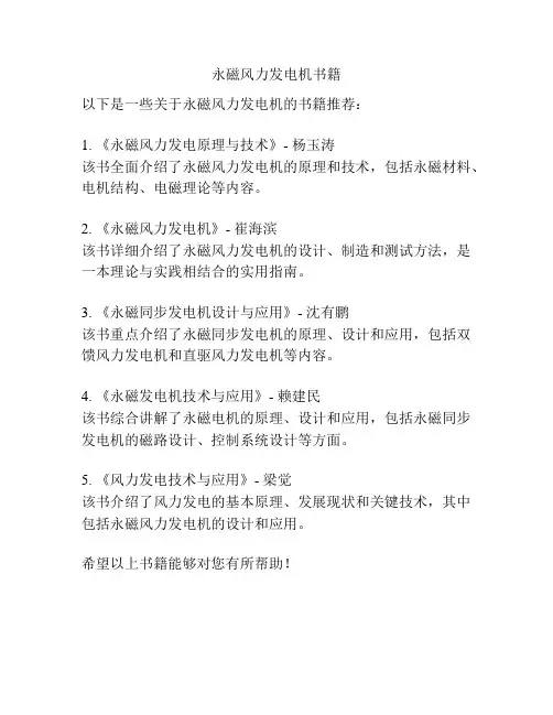 永磁风力发电机书籍