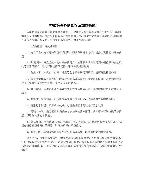 桥梁桩基外露处治及加固措施