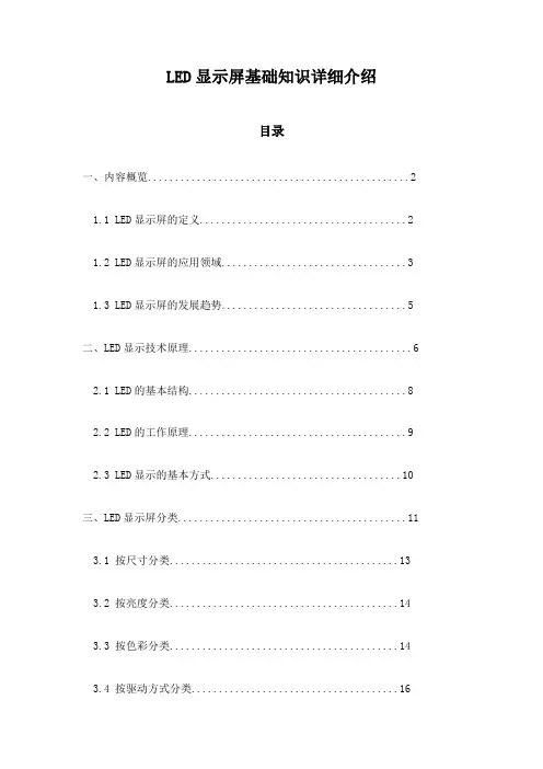 LED显示屏基础知识详细介绍