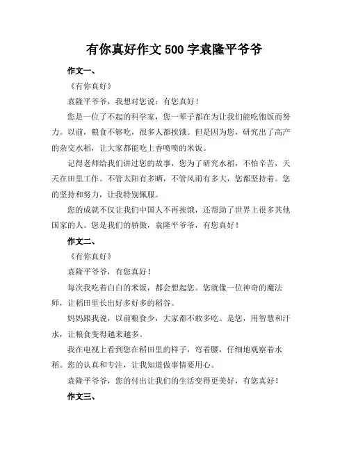 有你真好作文500字袁隆平爷爷