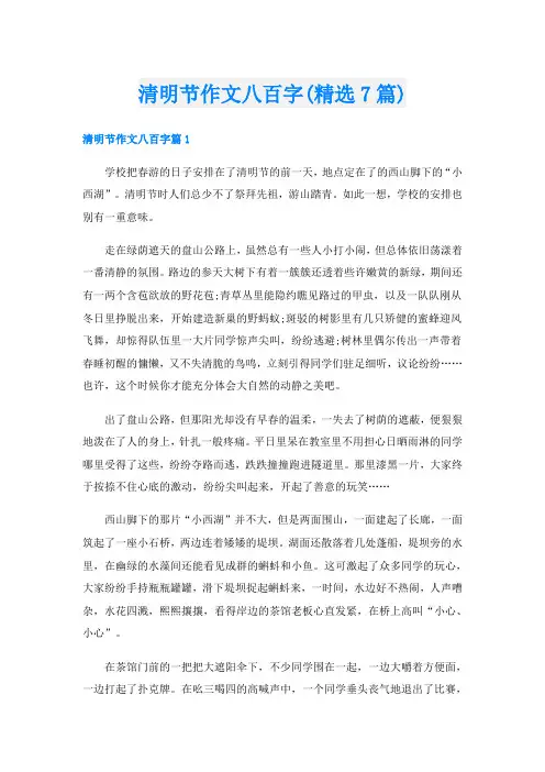 清明节作文八百字(精选7篇)