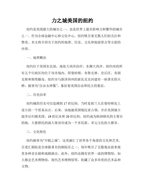 力之城美国的纽约