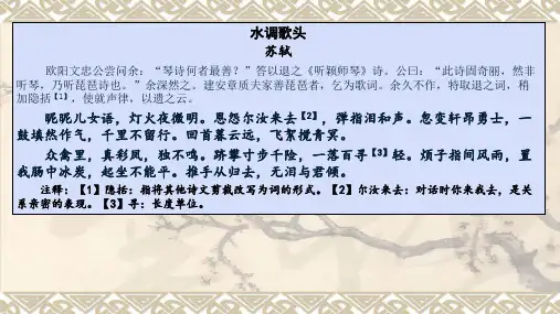 诗歌鉴赏讲评 水调歌头 昵昵儿女语