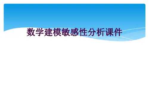 数学建模敏感性分析课件