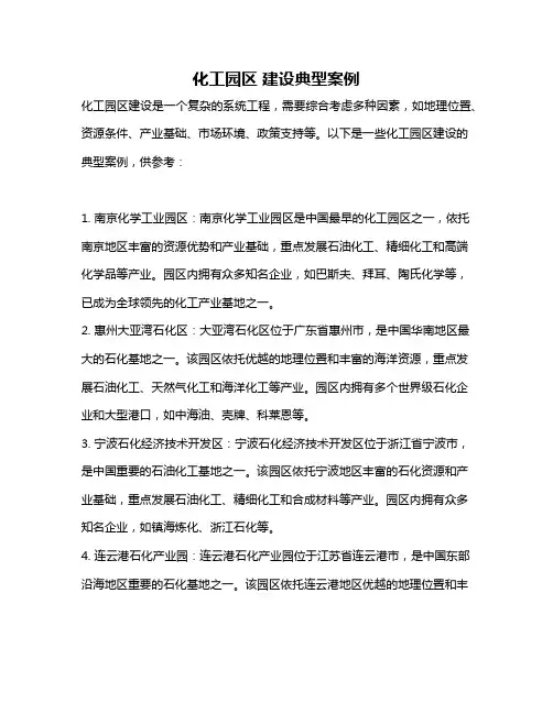 化工园区 建设典型案例