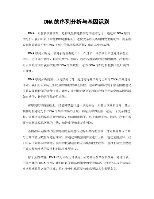 DNA的序列分析与基因识别