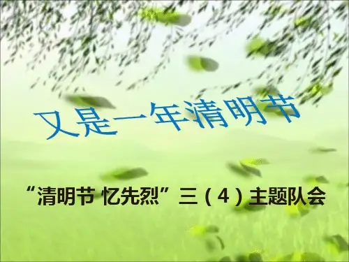清明节主题班会ppt课件