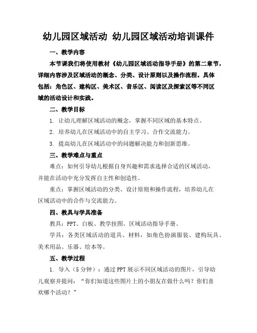 幼儿园区域活动幼儿园区域活动培训课件