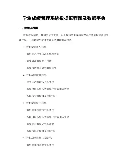 学生成绩管理系统数据流程图及数据字典