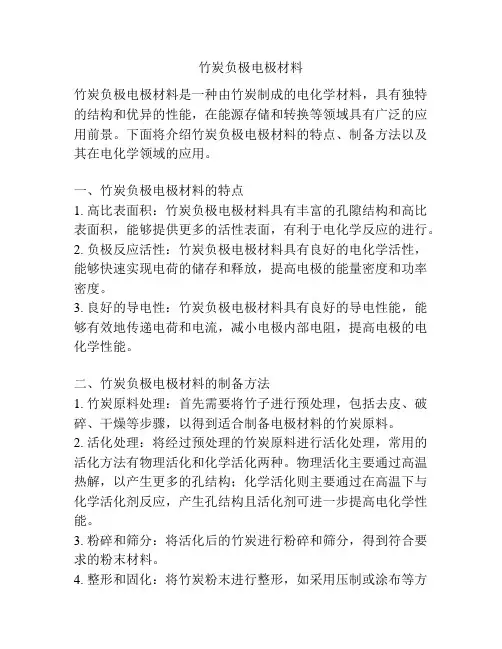 竹炭负极电极材料