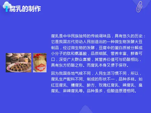 豆腐乳的制作原理与方法