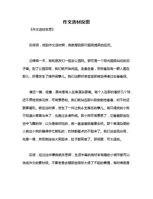 作文选材反思