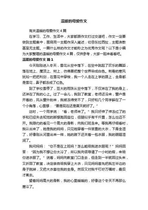 有关温暖的母爱作文4篇
