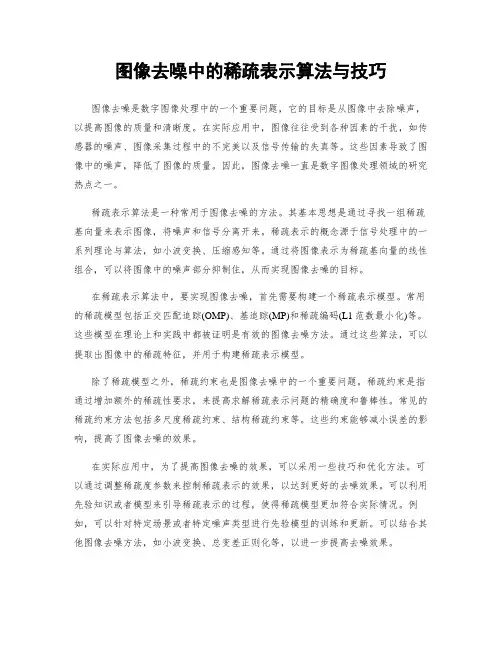图像去噪中的稀疏表示算法与技巧
