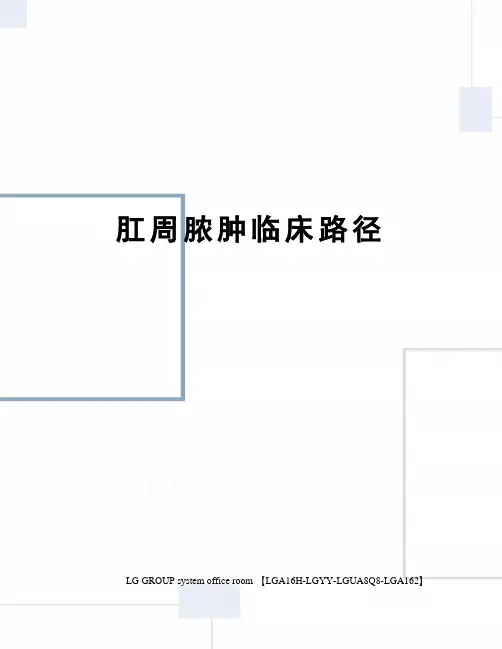 肛周脓肿临床路径