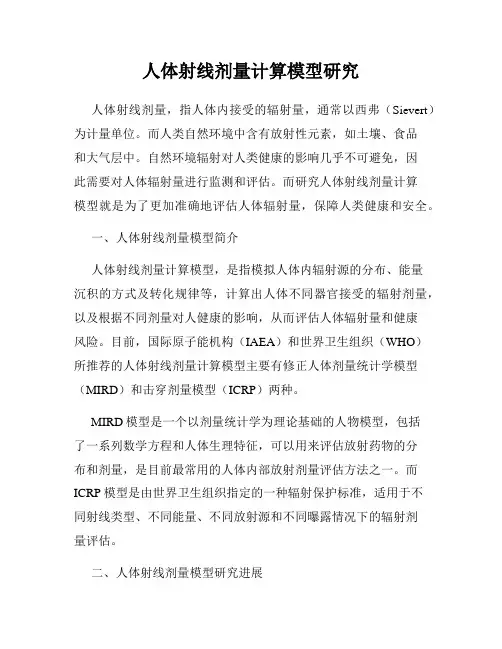 人体射线剂量计算模型研究
