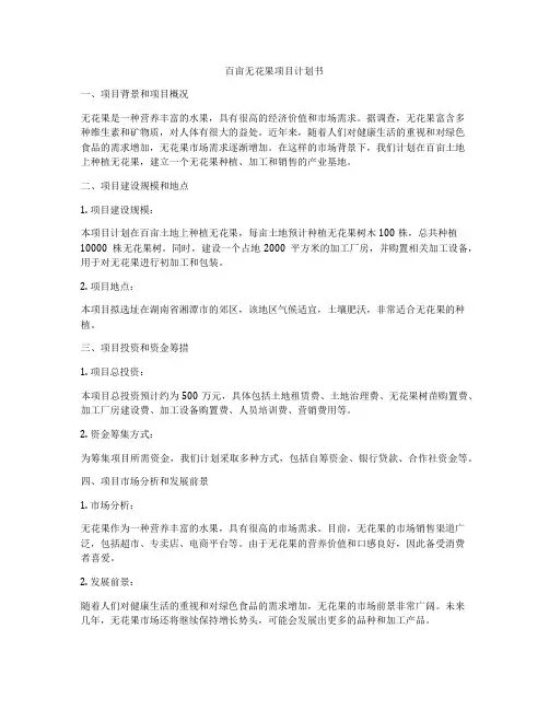 百亩无花果项目计划书
