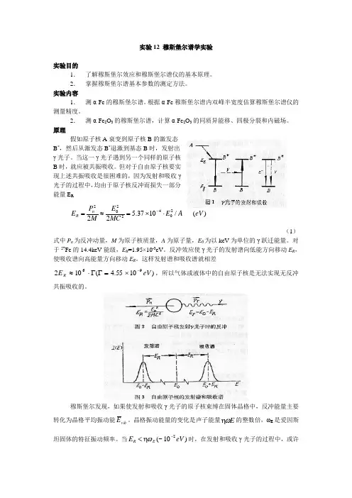 试验10穆斯堡尔谱学试验