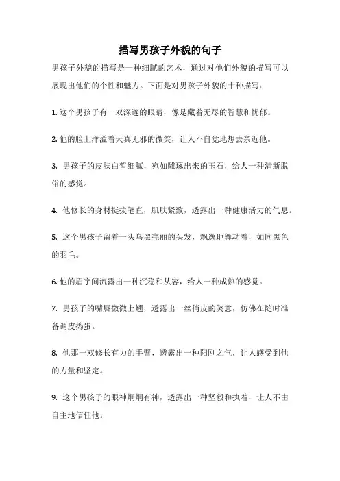 描写男孩子外貌的句子