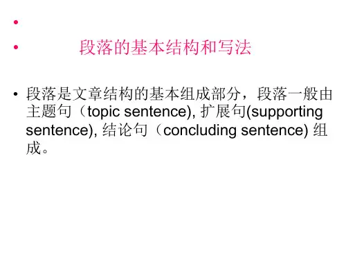 段落的基本结构和写法