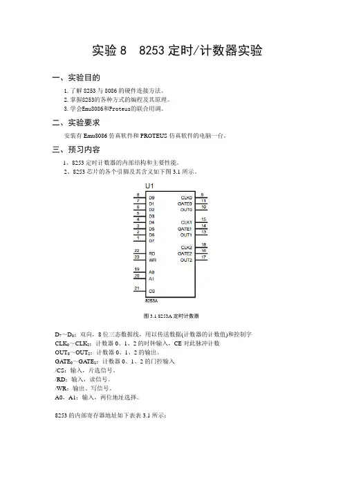 8253定时_计数器实验