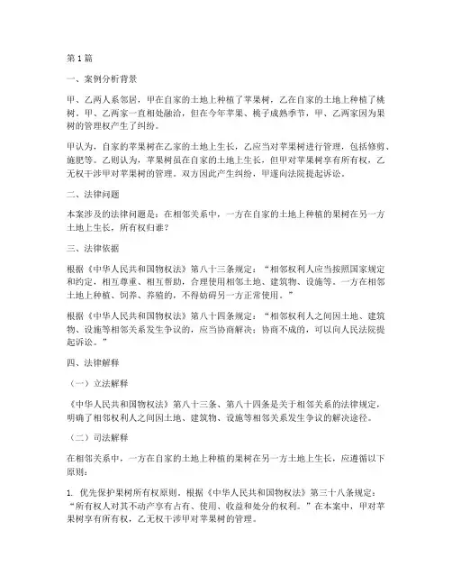 案例分析题法律民法解释(3篇)