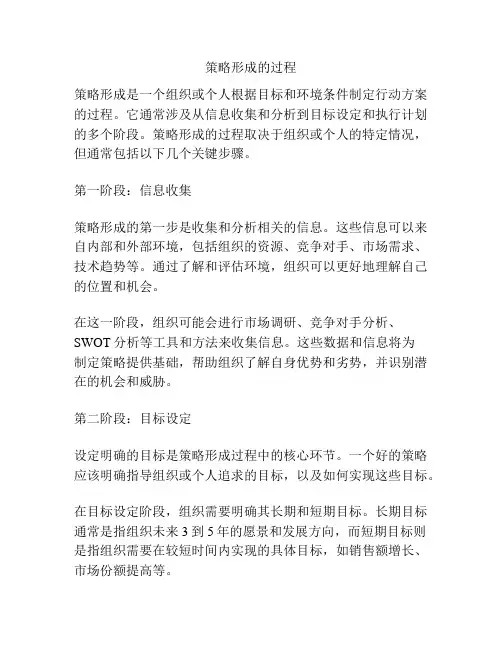 策略形成的过程