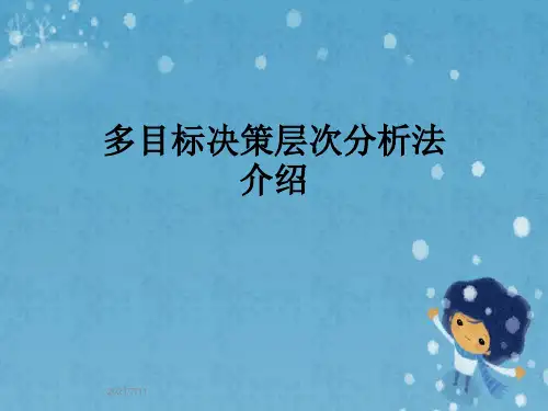 多目标决策层次分析法介绍