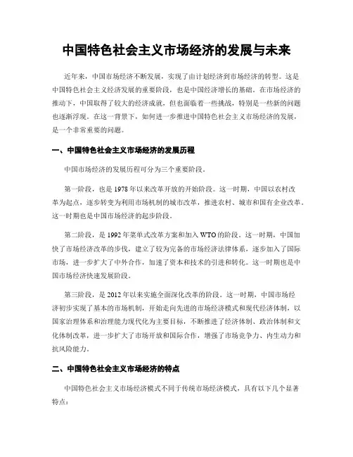 中国特色社会主义市场经济的发展与未来