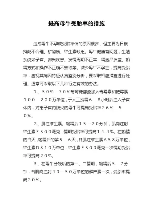 提高母牛受胎率的措施