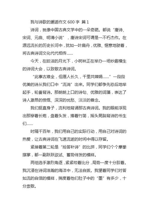 我与诗歌的邂逅作文600字