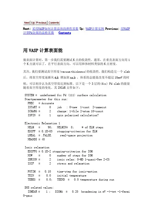 VASP表面